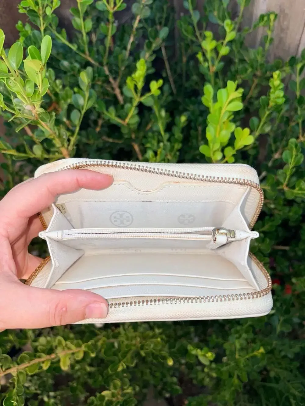 Tory Burch Robinson Laser-Cut Saffiano Leather Zip-Around Wallet Wristlet